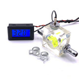 Maxbell Thermometer Cooler Tools with 2 Clamps Universal Flow Meter LED for Computer Digital Type Green