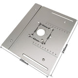 Maxbell Aluminum Router Table Insert Plate  for Trimming Machine Silver 4pcs Tools