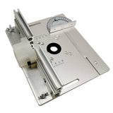 Maxbell Aluminum Router Table Insert Plate  for Trimming Machine Silver 4pcs Tools