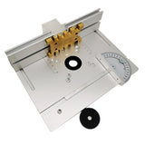 Maxbell Aluminum Router Table Insert Plate  for Trimming Machine Silver 4pcs Tools
