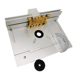 Maxbell Aluminum Router Table Insert Plate  for Trimming Machine Silver 4pcs Tools