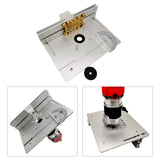 Maxbell Aluminum Router Table Insert Plate  for Trimming Machine Silver 4pcs Tools