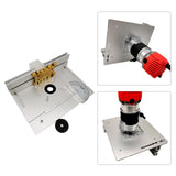 Maxbell Aluminum Router Table Insert Plate  for Trimming Machine Silver 4pcs Tools