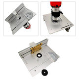 Maxbell Aluminum Router Table Insert Plate  for Trimming Machine Silver 4pcs Tools