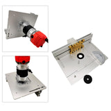 Maxbell Aluminum Router Table Insert Plate  for Trimming Machine Silver 4pcs Tools