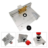 Maxbell Aluminum Router Table Insert Plate  for Trimming Machine Silver 4pcs Tools