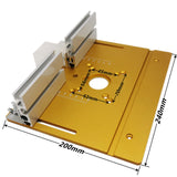 Maxbell Aluminum Router Table Insert Plate  for Trimming Machine Golden 4pcs Tools