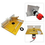 Maxbell Aluminum Router Table Insert Plate  for Trimming Machine Golden 4pcs Tools
