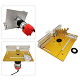 Maxbell Aluminum Router Table Insert Plate  for Trimming Machine Golden 4pcs Tools