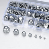 Maxbell 165 Pieces Hexagonal Acorn Nuts with Storage Box for Indoor and Outdoor