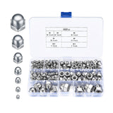 Maxbell 165 Pieces Hexagonal Acorn Nuts with Storage Box for Indoor and Outdoor