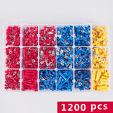 Maxbell 1200 Pieces Compact Brass Crimp Terminals Connector Cable Connector for Home