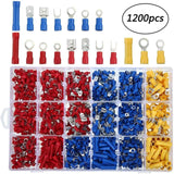 Maxbell 1200 Pieces Compact Brass Crimp Terminals Connector Cable Connector for Home