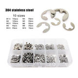 Maxbell 580x External Retaining Clamps Ring Washer with Storage Case 10 Sizes Silver