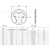 Maxbell 580x External Retaining Clamps Ring Washer with Storage Case 10 Sizes Silver