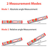 Maxbell Portable Digital Level Protractor Measuring Meter for Woodworking Home Red