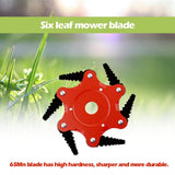Maxbell 65MN Steel Mower Head Eater Cutter Universal Supplies for Lawn patio Red