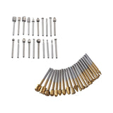 Maxbell 20Pcs Rotary Drill Set, Rasp Drill for Carving Steel and Wood Working DIY silvercoloured