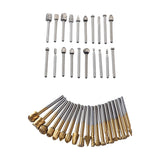 Maxbell 20Pcs Rotary Drill Set, Rasp Drill for Carving Steel and Wood Working DIY silvercoloured