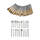 Maxbell 20Pcs Rotary Drill Set, Rasp Drill for Carving Steel and Wood Working DIY silvercoloured