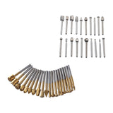 Maxbell 20Pcs Rotary Drill Set, Rasp Drill for Carving Steel and Wood Working DIY silvercoloured