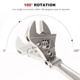Maxbell Rotatable Adjustable Wrench Spanner Flexible Head Wrench 24mm Max Jaw Opening