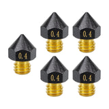 Maxbell 5 Pieces Printer Nozzle Brass Print Head Extruder Nozzles for Printer Parts