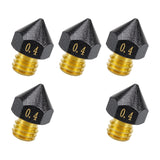 Maxbell 5 Pieces Printer Nozzle Brass Print Head Extruder Nozzles for Printer Parts