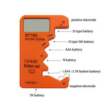 Maxbell Portable Battery Tester Battery Tester Checker Universal for 9V 1.5V AA Orange