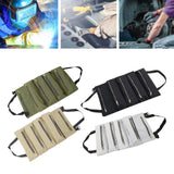 Maxbell Small Tool Bag Wrench Tools Pouch Roll up Tool Bag for Carpenter Plumber green