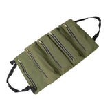 Maxbell Small Tool Bag Wrench Tools Pouch Roll up Tool Bag for Carpenter Plumber green