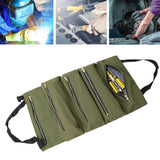 Maxbell Small Tool Bag Wrench Tools Pouch Roll up Tool Bag for Carpenter Plumber green