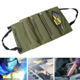 Maxbell Small Tool Bag Wrench Tools Pouch Roll up Tool Bag for Carpenter Plumber green