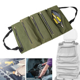 Maxbell Small Tool Bag Wrench Tools Pouch Roll up Tool Bag for Carpenter Plumber green