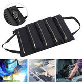 Maxbell Small Tool Bag Wrench Tools Pouch Roll up Tool Bag for Carpenter Plumber black