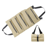 Maxbell Small Tool Bag Wrench Tools Pouch Roll up Tool Bag for Carpenter Plumber khaki