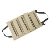 Maxbell Small Tool Bag Wrench Tools Pouch Roll up Tool Bag for Carpenter Plumber khaki