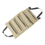 Maxbell Small Tool Bag Wrench Tools Pouch Roll up Tool Bag for Carpenter Plumber khaki