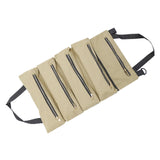Maxbell Small Tool Bag Wrench Tools Pouch Roll up Tool Bag for Carpenter Plumber khaki