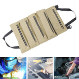 Maxbell Small Tool Bag Wrench Tools Pouch Roll up Tool Bag for Carpenter Plumber khaki