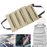 Maxbell Small Tool Bag Wrench Tools Pouch Roll up Tool Bag for Carpenter Plumber khaki