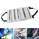 Maxbell Small Tool Bag Wrench Tools Pouch Roll up Tool Bag for Carpenter Plumber grey