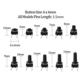 Maxbell 200Pcs Push Button Momentary Tactile Push Button for Light Lamp SMD