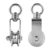 Maxbell 2x Stainless Steel Swivel Pulley Block Wheel Pulley for Pulley System