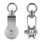Maxbell 2x Stainless Steel Swivel Pulley Block Wheel Pulley for Pulley System