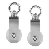 Maxbell 2x Stainless Steel Swivel Pulley Block Wheel Pulley for Pulley System