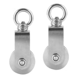 Maxbell 2x Stainless Steel Swivel Pulley Block Wheel Pulley for Pulley System