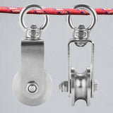 Maxbell 2x Stainless Steel Swivel Pulley Block Wheel Pulley for Pulley System