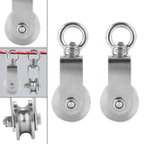Maxbell 2x Stainless Steel Swivel Pulley Block Wheel Pulley for Pulley System