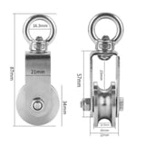 Maxbell 2x Stainless Steel Swivel Pulley Block Wheel Pulley for Pulley System